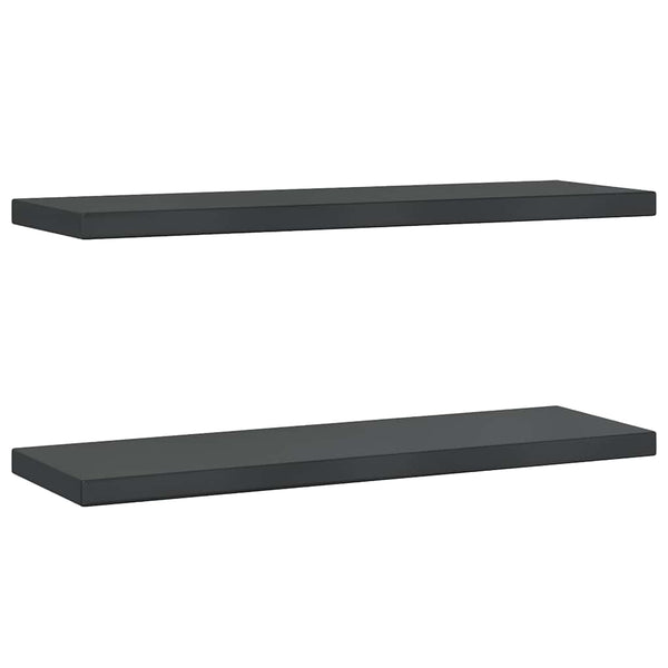 Wandregale Vlasceanu, schwarz, 75x23,5x3cm (2 Stück Edelstahl)