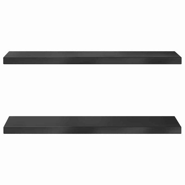 Wandregale Vlasceanu, schwarz, 75x23,5x3cm (2 Stück Edelstahl)