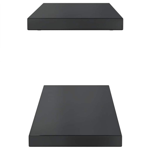 Wandregale Vlasceanu, schwarz, 75x23,5x3cm (2 Stück Edelstahl)