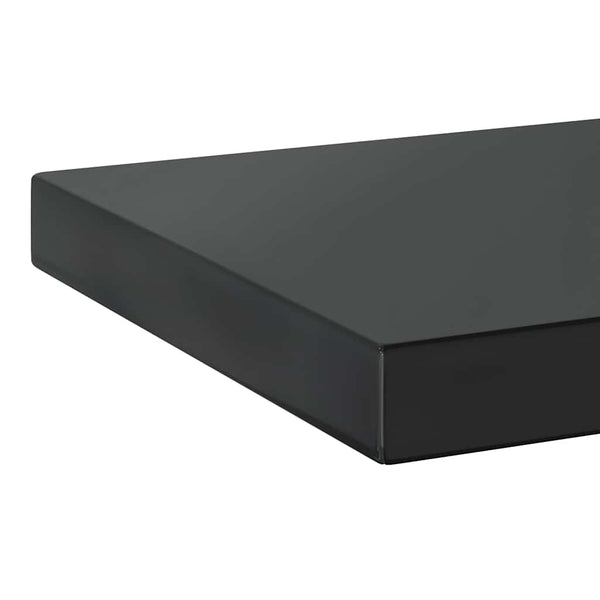 Wandregale Vlasceanu, schwarz, 75x23,5x3cm (2 Stück Edelstahl)