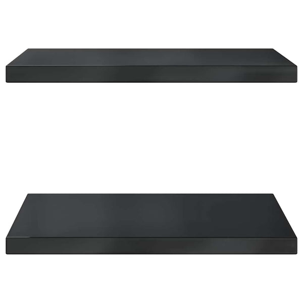 Schwarze Wandregale Vlasceanu 50x40x3cm (2 Stk. Edelstahl)