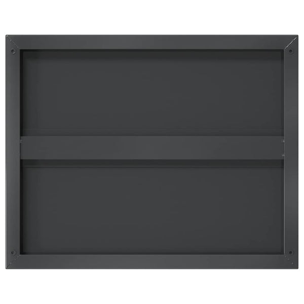 Schwarze Wandregale Vlasceanu 50x40x3cm (2 Stk. Edelstahl)