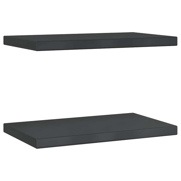 Schwarze Wandregale Vlasceanu 50x30x3cm (2 Stück Edelstahl)