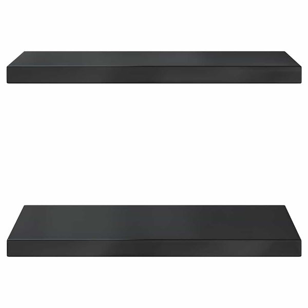 Schwarze Wandregale Vlasceanu 50x30x3cm (2 Stück Edelstahl)