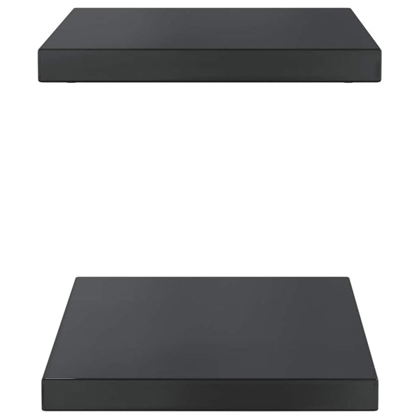 Schwarze Wandregale Vlasceanu 50x30x3cm (2 Stück Edelstahl)