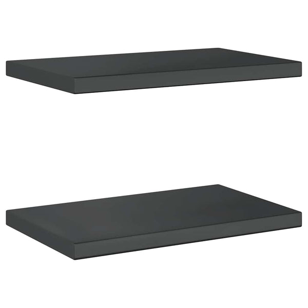 Schwarze Wandregale Vlasceanu 50x30x3cm (2 Stück Edelstahl)