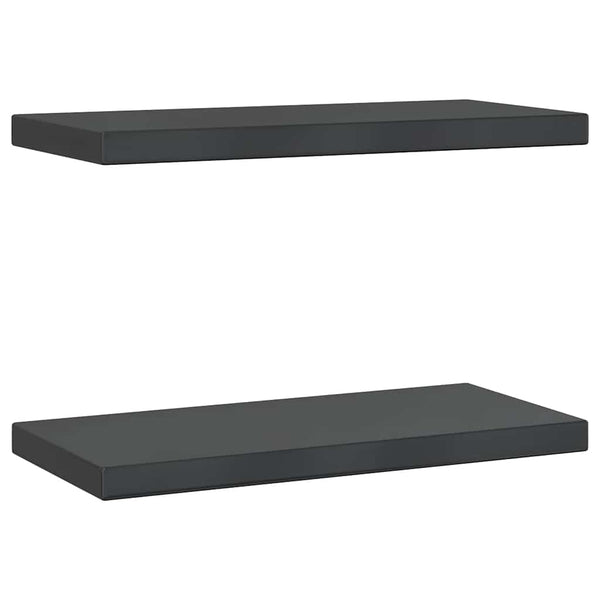 Schwarze Wandregale Vlasceanu 50x23,5x3cm (2 Stück Edelstahl)