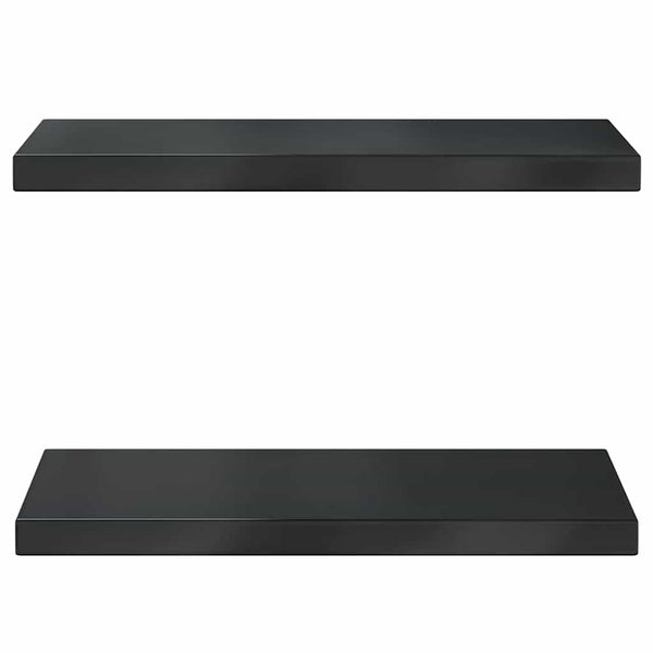 Schwarze Wandregale Vlasceanu 50x23,5x3cm (2 Stück Edelstahl)