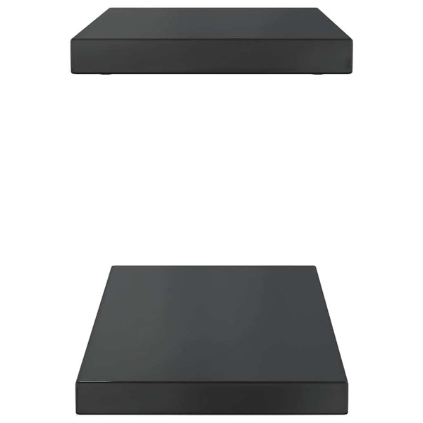Schwarze Wandregale Vlasceanu 50x23,5x3cm (2 Stück Edelstahl)