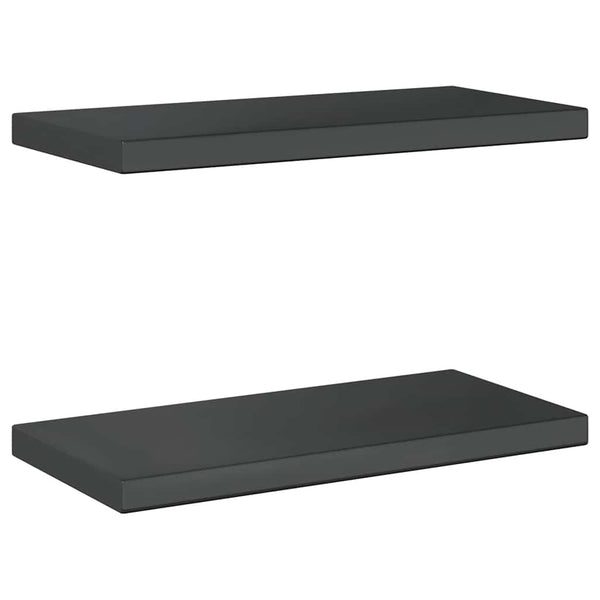 Schwarze Wandregale Vlasceanu 50x23,5x3cm (2 Stück Edelstahl)