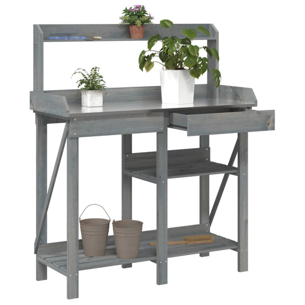 Graues Pflanzbeet mit Regalen Traiana (sechs)