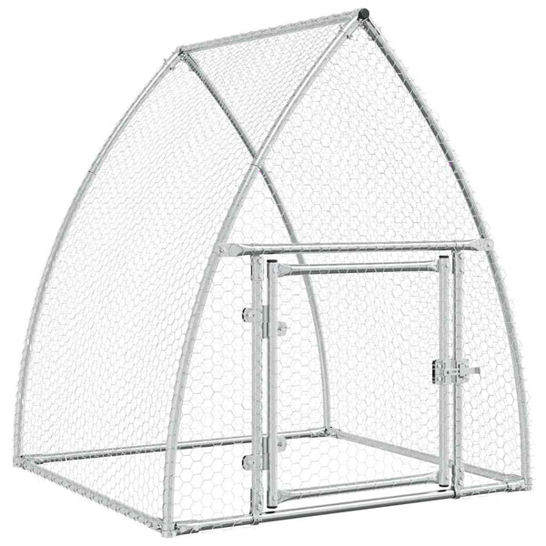 Silberner Hühnerkäfig Gruici 100x105x120cm (verzinkter Stahl)