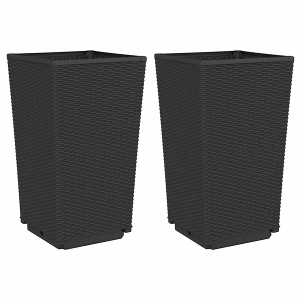 Musta ulkokukkalaatikot Falusa 32,5x32,5x57cm (2 kpl pp)