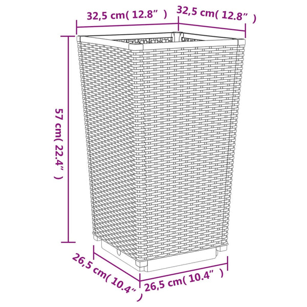 Musta ulkokukkalaatikot Falusa 32,5x32,5x57cm (2 kpl pp)