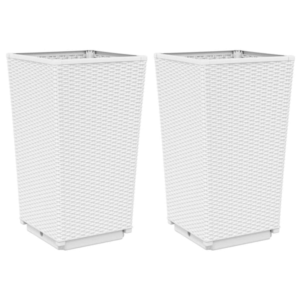 Weiße Außenblumenkästen Falusa 32,5x32,5x57cm (2 Stück pro Packung)