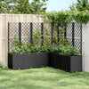 Schwarzer Blumenkasten mit Spalier Avery 160x160x140cm (pp)