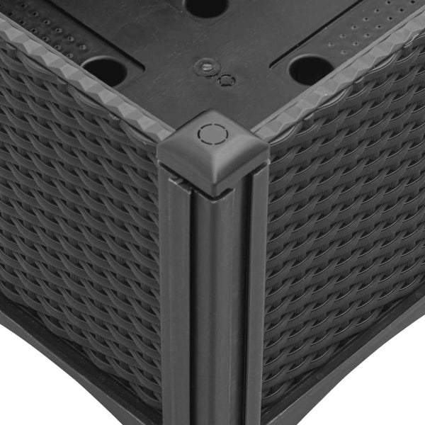 Musta kukkalaatikko jaloilla Radescu 160x40x42cm (pp)