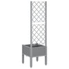 Blassgrauer Blumenkasten mit Spalier Cairula 40x40x142cm (PP)