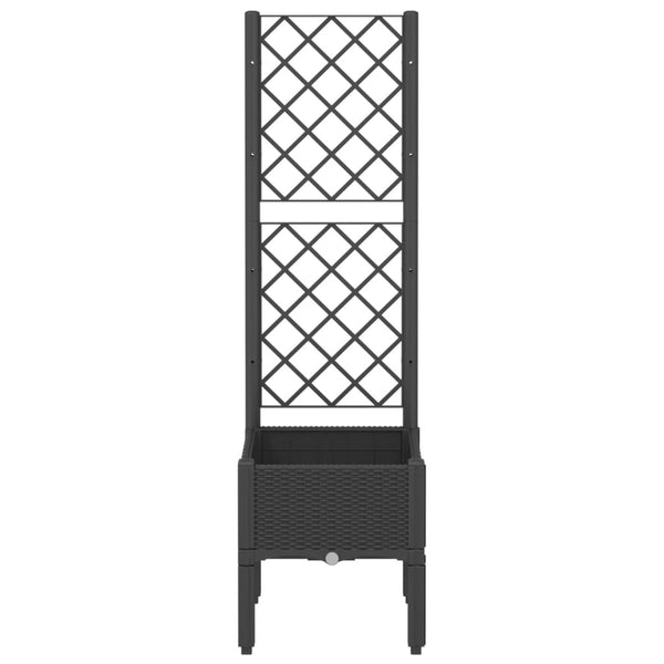 Schwarzer Blumenkasten mit Spalier Cairula 40x40x142cm (PP)