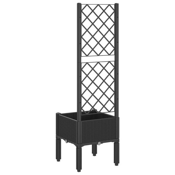 Schwarzer Blumenkasten mit Spalier Cairula 40x40x142cm (PP)