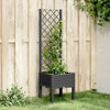 Schwarzer Blumenkasten mit Spalier Cairula 40x40x142cm (PP)