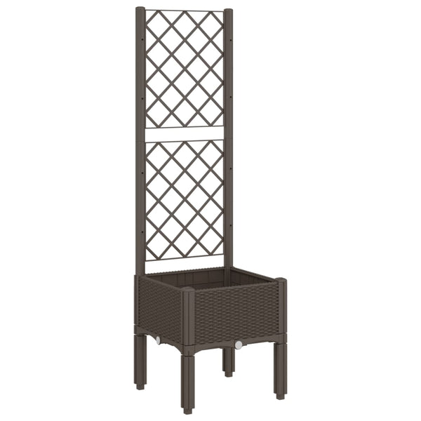 Brauner Blumenkasten mit Spalier Cairula 40x40x142cm (pp)