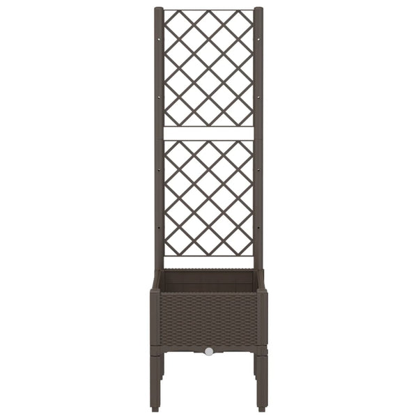 Brauner Blumenkasten mit Spalier Cairula 40x40x142cm (pp)