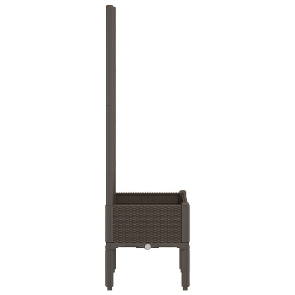 Brauner Blumenkasten mit Spalier Cairula 40x40x142cm (pp)