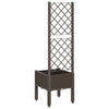 Brauner Blumenkasten mit Spalier Cairula 40x40x142cm (pp)