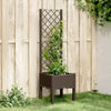 Brauner Blumenkasten mit Spalier Cairula 40x40x142cm (pp)