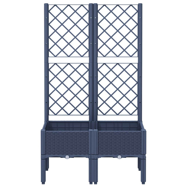 Grauer Blumenkasten mit Spalier Cairula 80x40x142cm (PP)