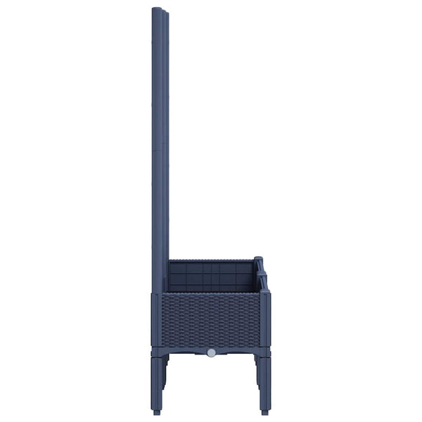 Grauer Blumenkasten mit Spalier Cairula 80x40x142cm (PP)