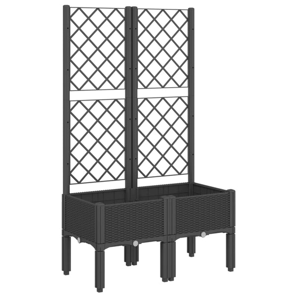 Schwarzer Blumenkasten mit Spalier Cairula 80x40x142cm (pp)
