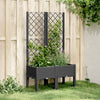 Schwarzer Blumenkasten mit Spalier Cairula 80x40x142cm (pp)