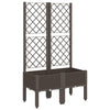 Brauner Blumenkasten mit Spalier Cairula 80x40x142cm (pp)