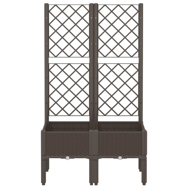 Brauner Blumenkasten mit Spalier Cairula 80x40x142cm (pp)
