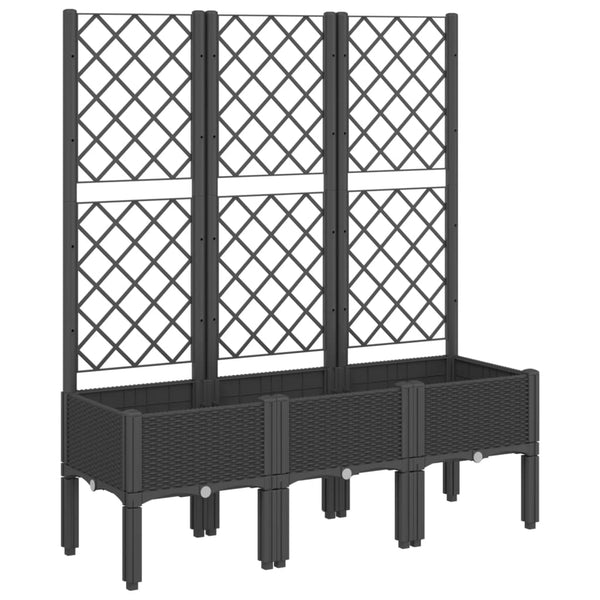 Schwarzer Blumenkasten mit Spalier Cairula 120x40x142cm (PP)