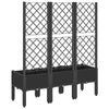 Schwarzer Blumenkasten mit Spalier Cairula 120x40x142cm (PP)