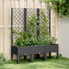 Schwarzer Blumenkasten mit Spalier Cairula 120x40x142cm (PP)