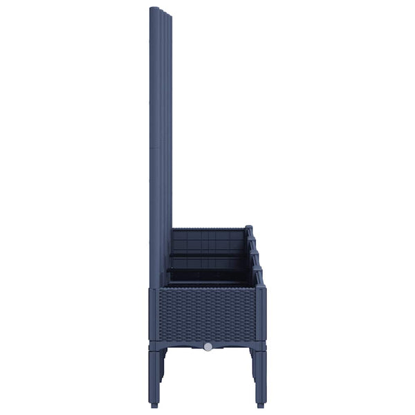 Grauer Blumenkasten mit Spalier Cairula 160x40x142cm (pp)