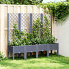 Grauer Blumenkasten mit Spalier Cairula 160x40x142cm (pp)