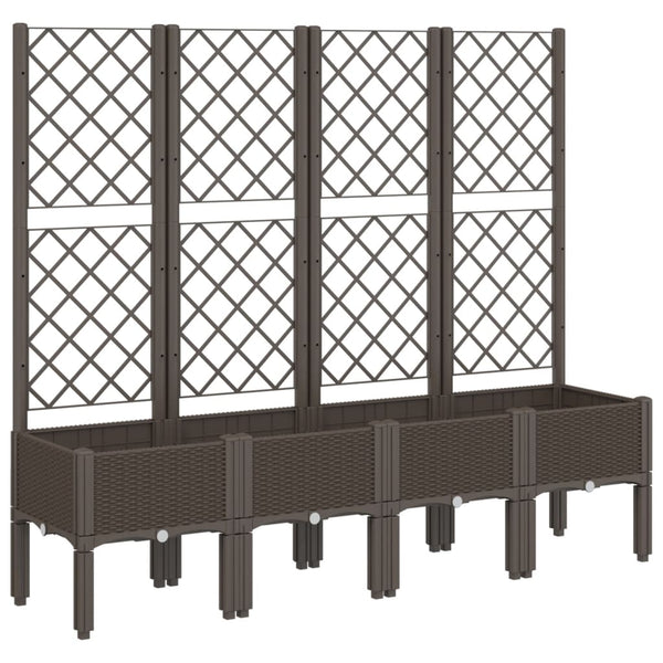 Brauner Blumenkasten mit Spalier Cairula 160x40x142cm (PP)