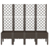 Brauner Blumenkasten mit Spalier Cairula 160x40x142cm (PP)
