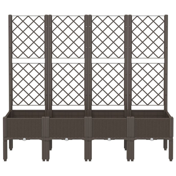 Brauner Blumenkasten mit Spalier Cairula 160x40x142cm (PP)