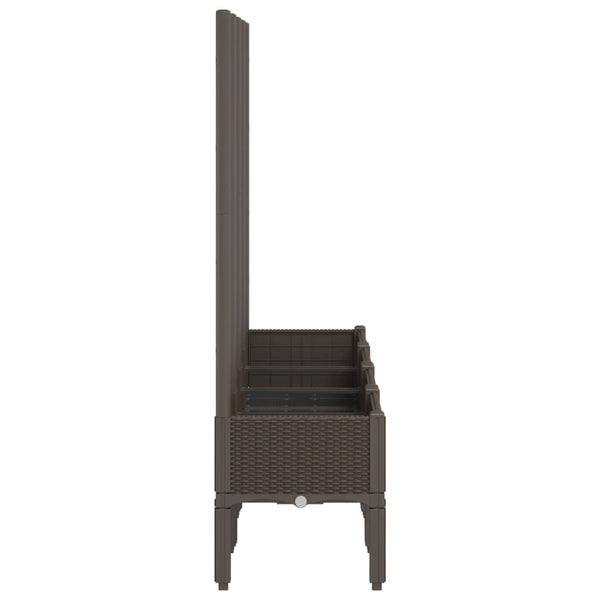 Brauner Blumenkasten mit Spalier Cairula 160x40x142cm (PP)