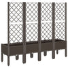 Brauner Blumenkasten mit Spalier Cairula 160x40x142cm (PP)