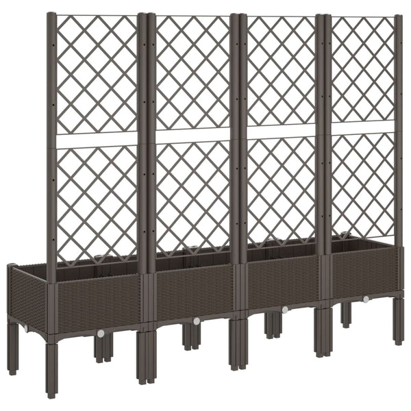 Brauner Blumenkasten mit Spalier Cairula 160x40x142cm (PP)