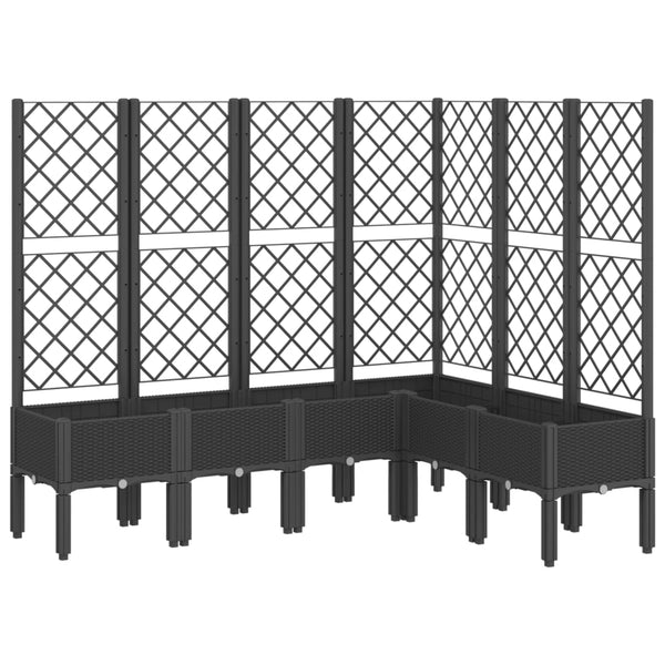 Schwarzer Blumenkasten mit Spalier Cairula 160x120x142cm (PP)