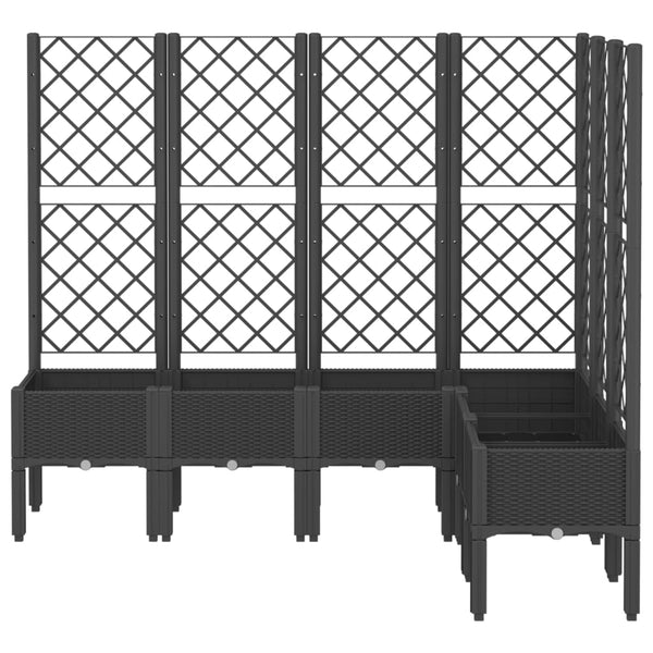 Schwarzer Blumenkasten mit Spalier Cairula 160x120x142cm (PP)