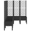 Schwarzer Blumenkasten mit Spalier Cairula 160x120x142cm (PP)